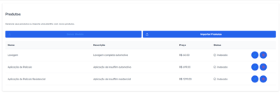 Cadastre seus serviços e produtos facilmente e comece a automatizar seu atendimento sem complicações