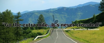 A road showing go the extra mile