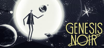 a cartoon skeleton in a space with a skull in the background