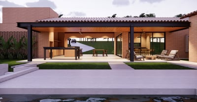Casa Tijolo ecológico contemporânea