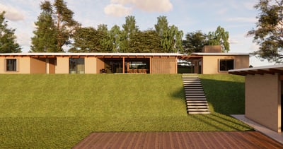 Casa Tijolo ecológico contemporânea