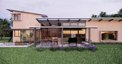 Casa Tijolo ecológico contemporânea