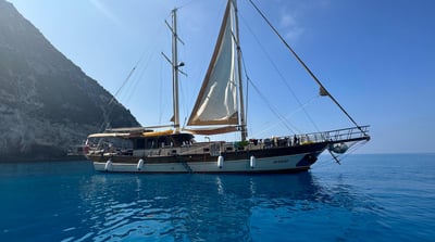 quiet cover while sailing in the Ionian Greek Islands departing from kefalonia