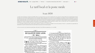 Le tarif local 1830-1878