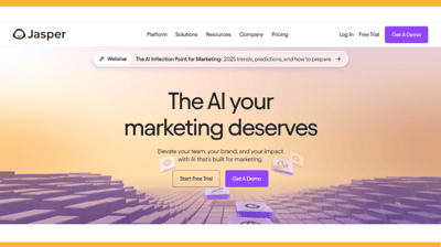 the home page of Jasper Ai website