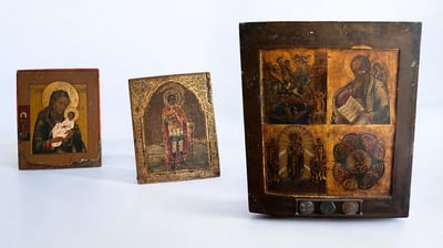 3 peintures d'icone russe