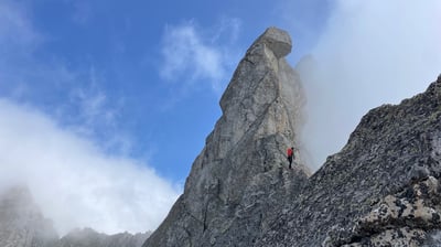 The summit is still far away. Via Bramani on Punta Rasica, Valmasino - Italy