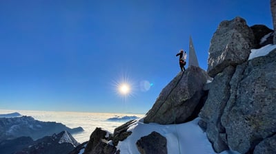 Scenic views from the summit of Piz Badile