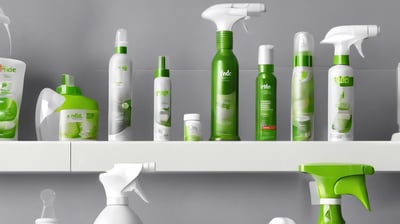 a collection of personal care products arranged on a white surface