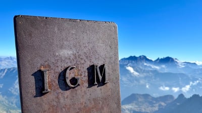 On the summit of Monte Disgrazia, with Piz Bernina in the background. Valmasino - Italy