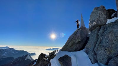 Scenic views from the summit of Piz Badile