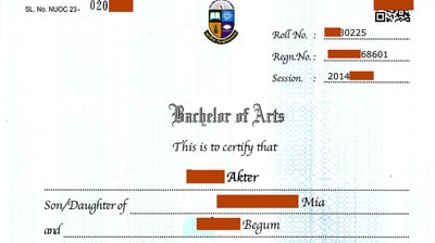 জাতীয় বিশ্ববিদ্যালয় মূল সনদ, Nu.ac.bd Main Certificate