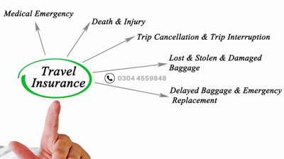 a person pointing at a travel insurance claim