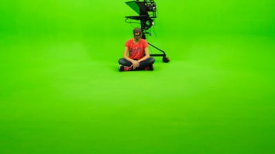 green screen, camera, autocue, infinity cove