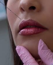 uma mulher evidenciando os lábios