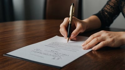 Advogado contratualista assinando contrato