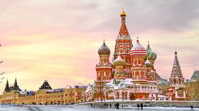 a red square in the city of moscow