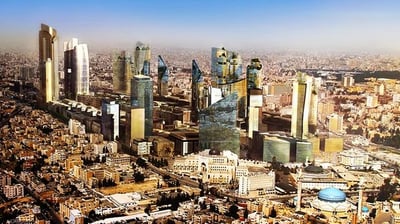 a cityscape of a large city with a lot of tall buildings