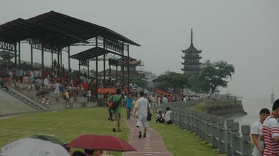 Nick and Tracey Billington in Hangzhou waiting for the total solar eclipse, China