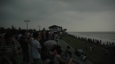 Nick and Tracey Billington in Hangzhou at the total solar eclipse, China