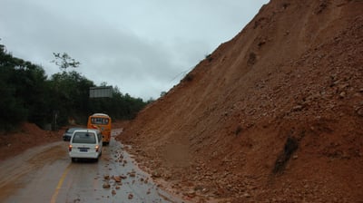 mud slide on the way to the Huangluo Yao Village, China