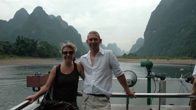 Tracey Billington on the river Li cruise, Guilin, China