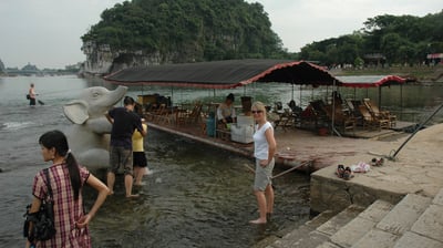 Tracey Billington by the river in Guilin, China