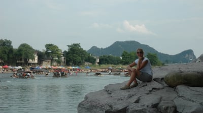 Tracey billington by the river in Guilin, China