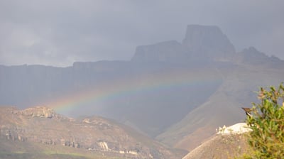 rainbow at the Thendele Upper Camp, Drakensberg Amphitheatre, South Africa