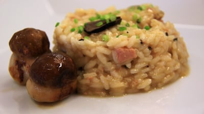 rissoto de arroz con setas y trufa