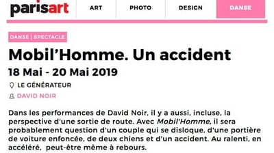 Mobil'Homme. Un accident | parisart 
