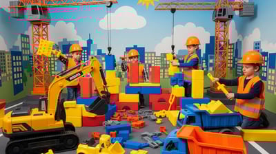 kids construction zone, building blocks