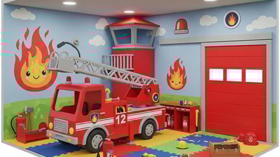 mini fire station, fire station for kids
