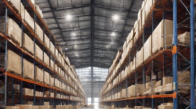 a train yard with cargo containers and train tracks