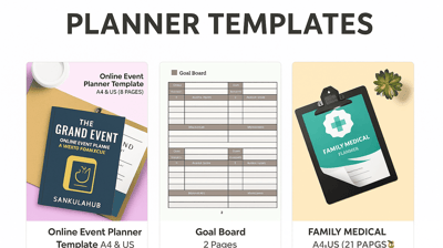 a table with a planner and a planner book