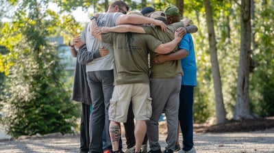 Andrew with his tribe at Warrior PATHH