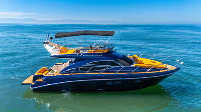 a luxyry yatch of 42 ft in the water