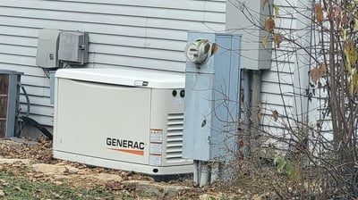 External back up generator, installed by Brickyard Houses