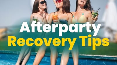 Three women poolside sipping cocktails and recovering after a party, symbolizing recovery tips for Vegas dayclub crawls.