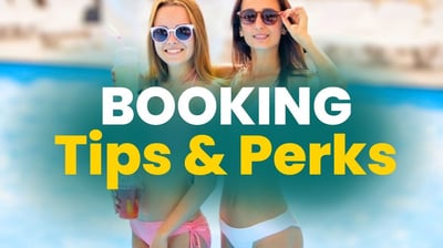 Two women by a pool holding drinks, representing booking tips and perks for Vegas dayclub crawls.