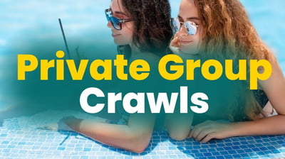 Two women lounging poolside in sunglasses with drinks, representing private group dayclub crawl experiences in Las Vegas.