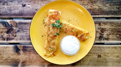 pancakes meat curd cheese Snekutis