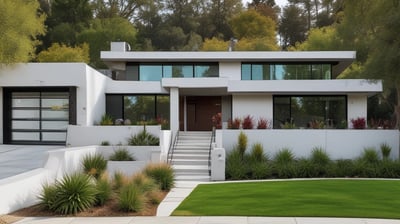 Model depicts the interior of a modern building, featuring several trees and seating areas. Multiple people are visible inside, engaged in various activities. The design of the building includes multiple horizontal lighted strips and a reflective glass facade that adds a dynamic feel.