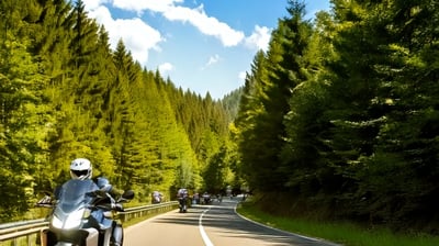 Motorradfahrer im Bayerischen Wald St Englmar Motorradtour
