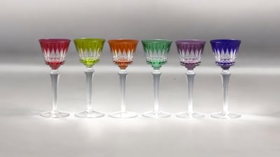 6 verre a vin Saint Louis en couleurs