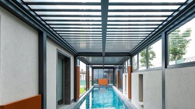 glass residential pool cover for year round swimming