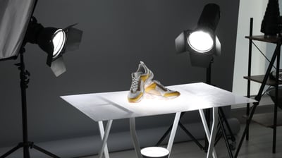 a pair of shoes and a pair of shoes on a table