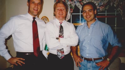 Pinkie, Negs and Kiefer at 10 year maybe at Rollie's house on campus