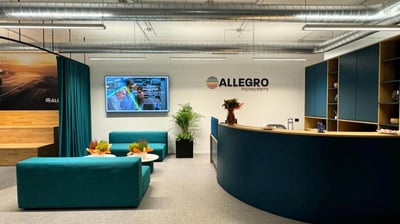 Reception progetti uffici Allegro Microsystems realizzato da BRB Engineering srl
