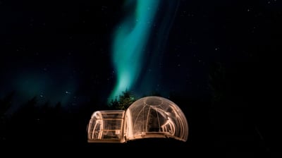 #buuble hotel Aurora lights Iceland